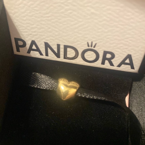 Pandora Heart Bead Charm Solid 14K Gold 585 ALE EUC w PandoraBox & tissue paper - Picture 5 of 8